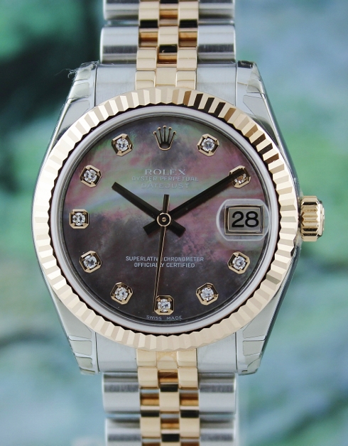 (image for) LIKE NEW ROLEX MID SIZE "PINK GOLD" OYSTER PERPETUAL DATEJUST / 178271 / MOP